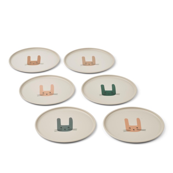 Liewood Remco Plate 6-Pack, Bunny / Sandy - Bilde 2