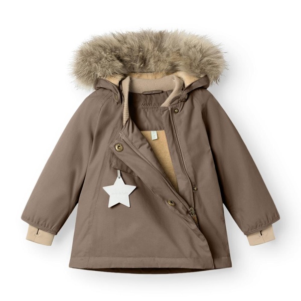 Mini A Ture MATWANG fleece lined winter jacket fur, Morel grey - Bilde 2