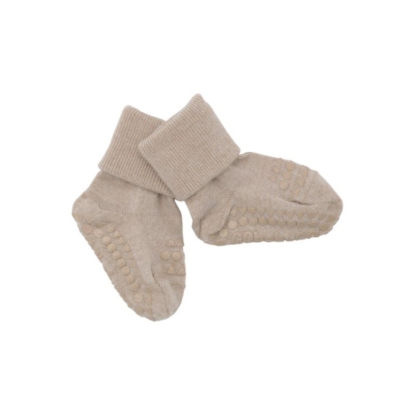 GoBabyGo Non-Slip socks in Merino Wool. Sand