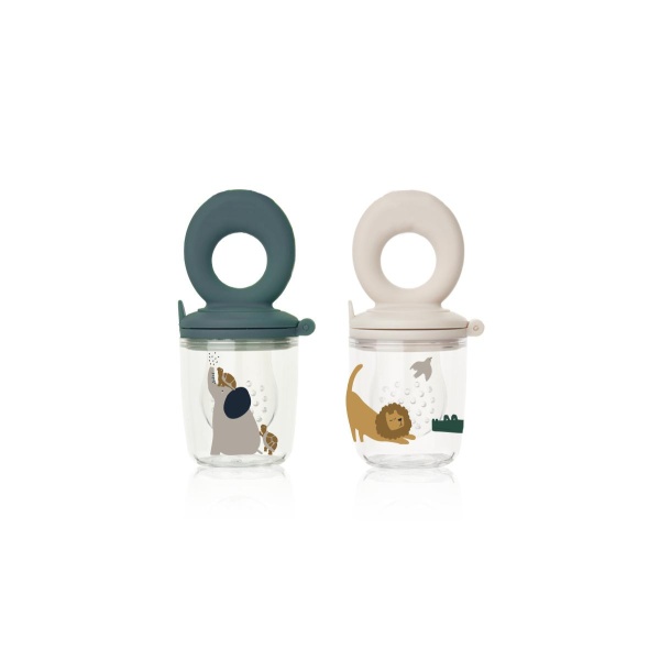 Liewood Miranda Printed Food Feeder 2-Pack, All together / Sandy