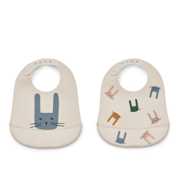 Liewood Tilda Printed Bib 2-Pack, Bunny / Sandy