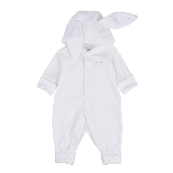 Livly Bunny Coverall White Plush, Hvit heldress