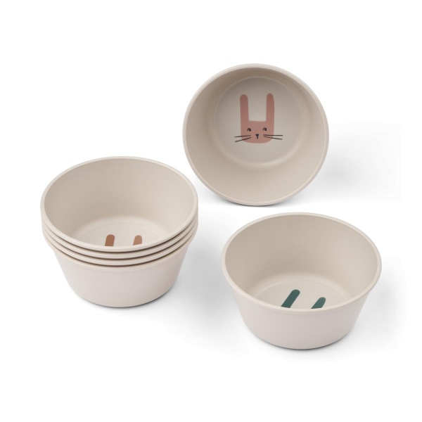 Liewood Cees Bowl 6-Pack, Bunny / Sandy