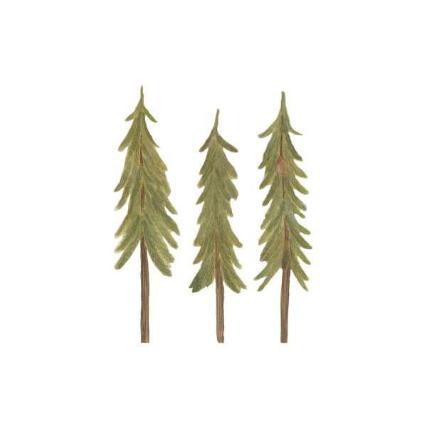 Wall sticker Pinetrees small, Green