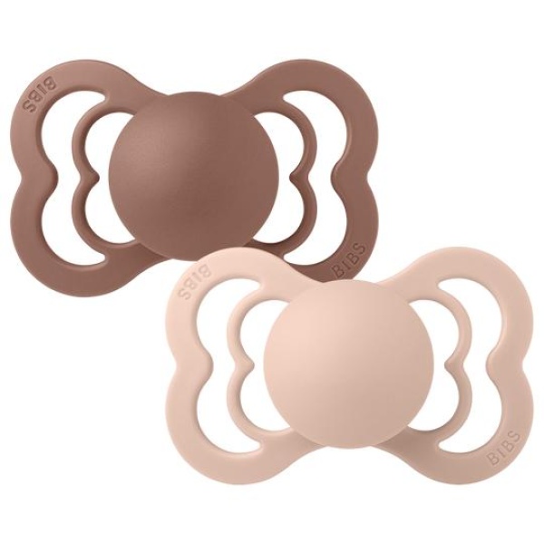 BIBS Supreme 2 pk - SIlicone Symmetrical, Woodchuck/Blush