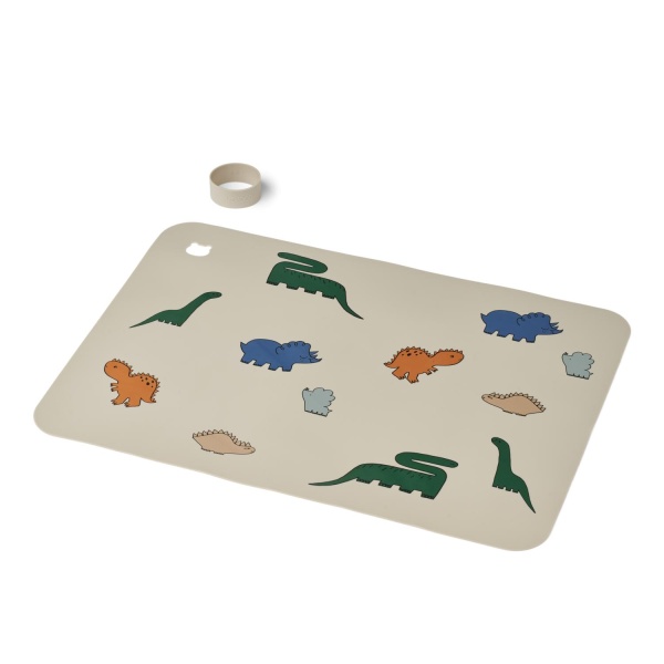 Liewood Jude Printed Placemat, Dinosaurs / Mist