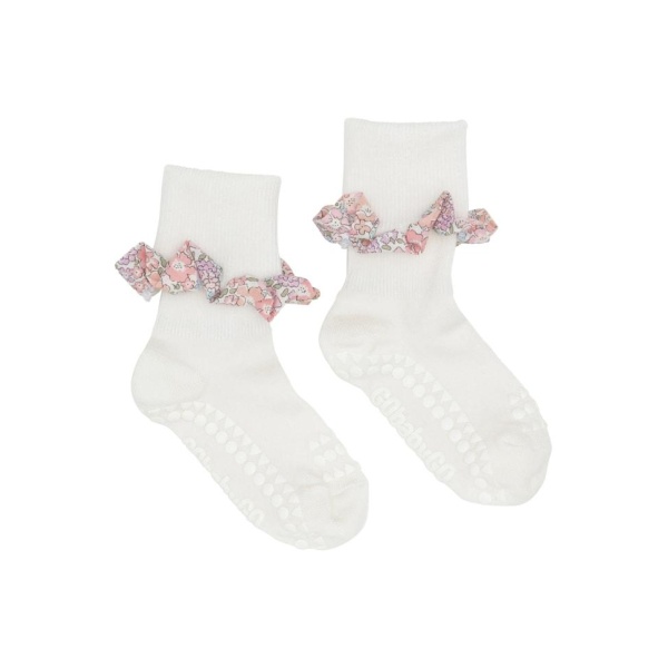 GoBABYGO Non-slip socks Liberty Bamboo, Hvit