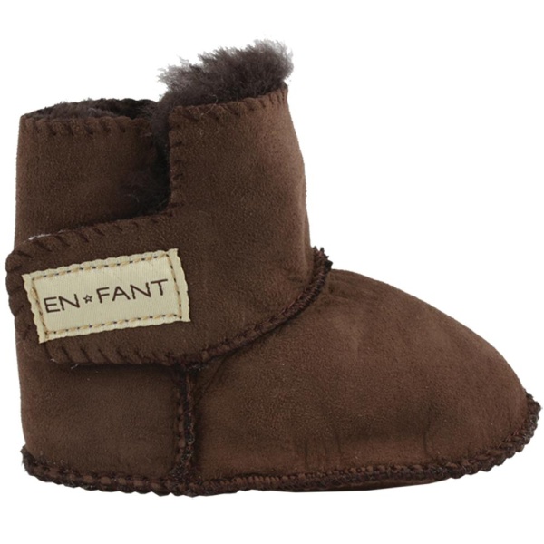 En Fant Tøfler, Sheepskin Bootee, Brun