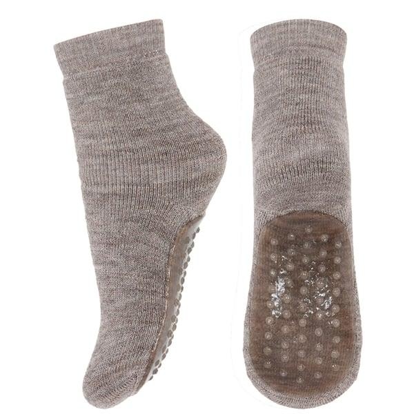 Mp Merino Wool - Anti Slip, Light Brown Melange