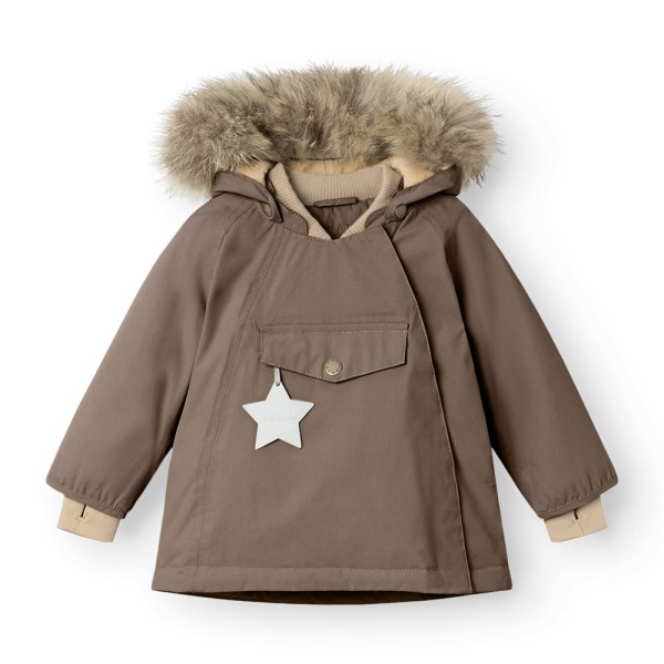 Mini A Ture MATWANG fleece lined winter jacket fur, Morel grey