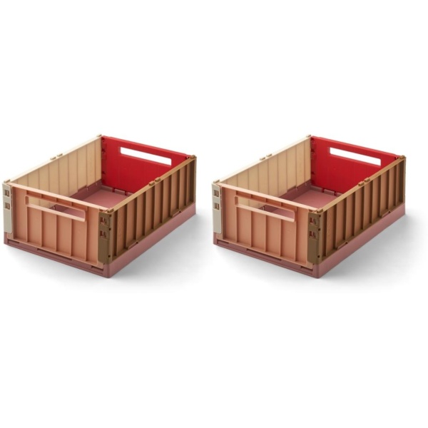 Liewood, Weston Storage Box M 2-pack, Dusty raspberry multi mix