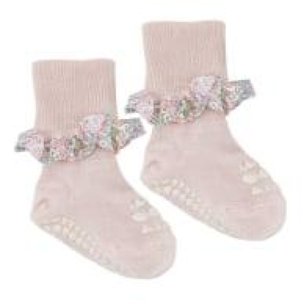 GOBABYGO Non-slip socks Liberty Bamboo, Soft Pink