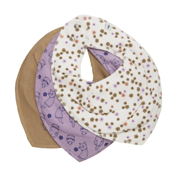 Pippi  Bandana Bib 3-pack, Orkide