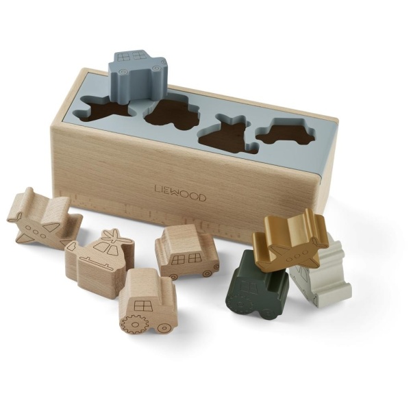 Liewood Midas puzzle box, Vehicles/Blue Frog Multi mix