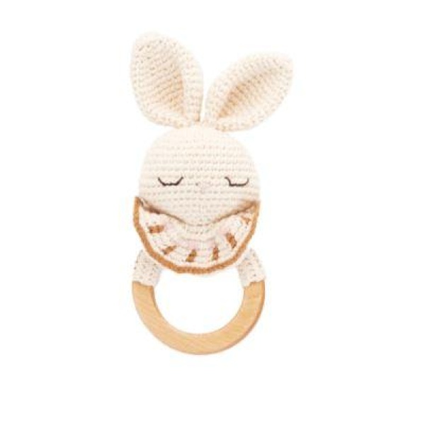 Patti Oslo - Bonnie the Bunny Teething Ring with bell