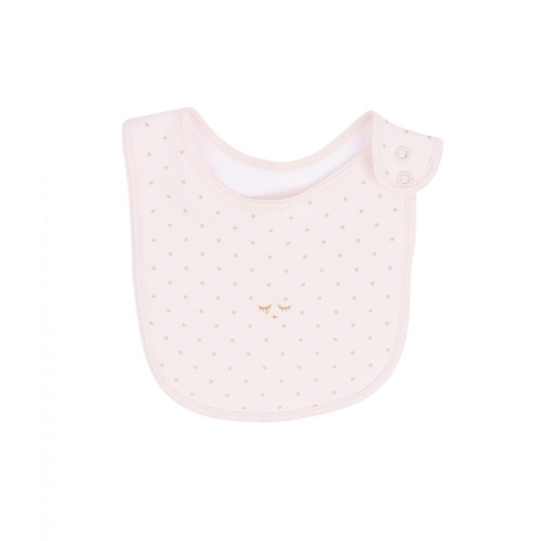 Livly - Saturday Bib pink/gold dots