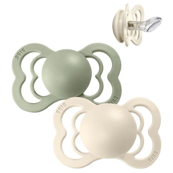 Bibs Couture - 2-pack - Silicone - Ivory/Sage