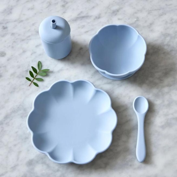 JACK O JUNO Little Poppy Dining Set, Pale Blue