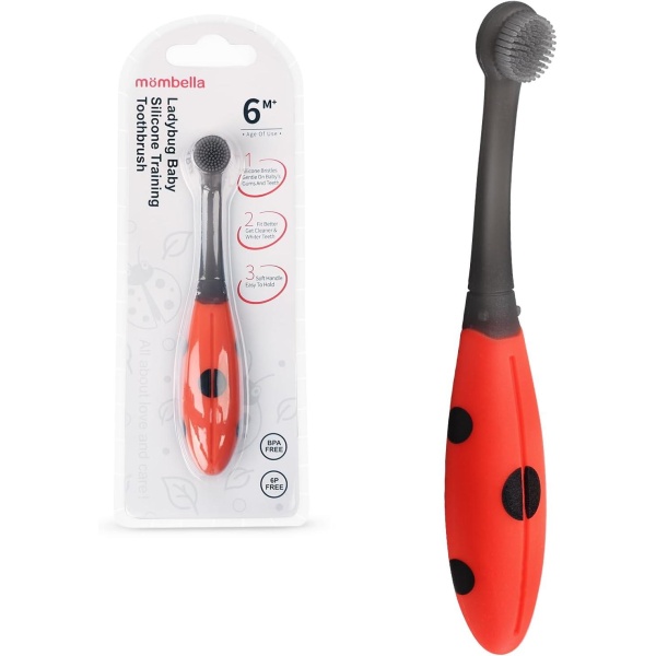 Mombella Ladybug Training toothbrush, Red Dot