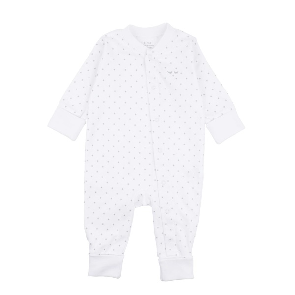 Livly Saturday Overall, white/silver dot