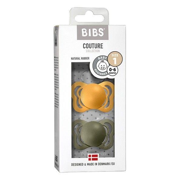 BIBS Couture 2 PACK Silicone HoneyBee/Olive