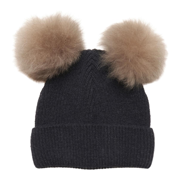 HUTTEliHUT Hat Knit w. Alpaca Pompoms