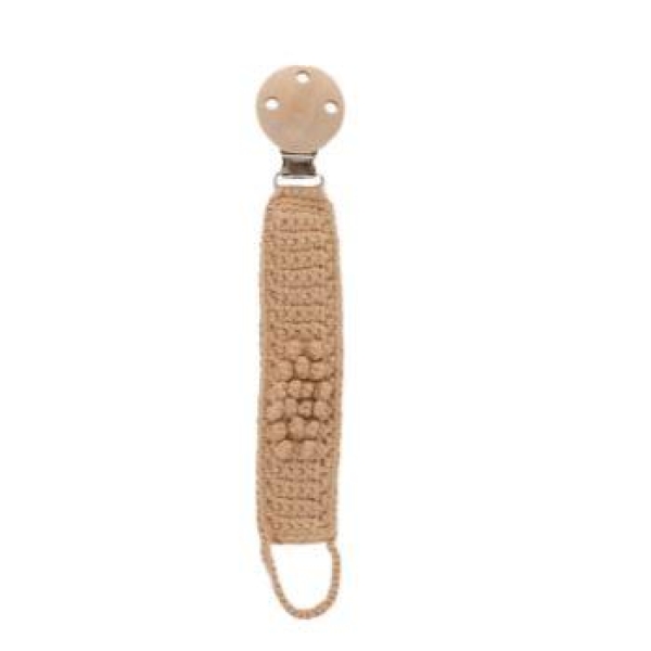 Patti Oslo Pacifier Strap, Beige