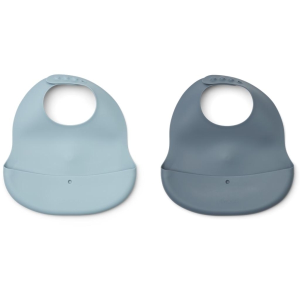 Liewood, Ember Bib 2-pack, Sea blue/whale blue mix