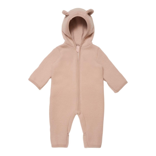 HUTTELiHUT - ALLIE Babysuit with Ears Wool fleece, Dusty Rose