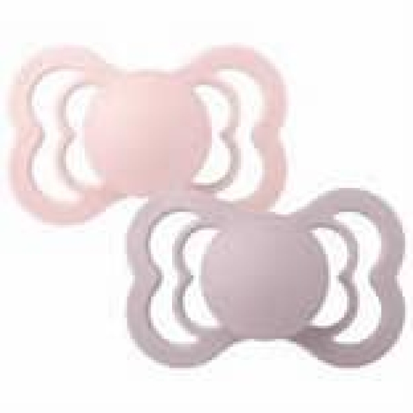 Bibs Supreme 2 pk - Silicone Symmetrical, Blossom/Dusky Lilac