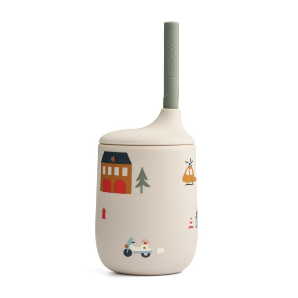 Liewood Ellis Sippy Cup, Emergency Vehicle/Sandy