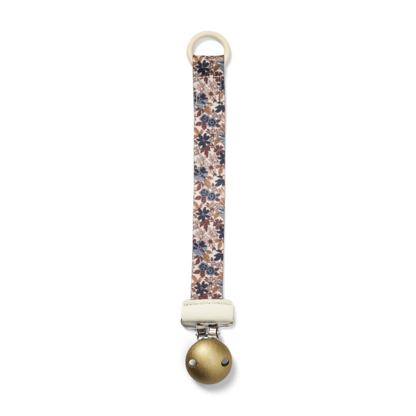 Elodie - Pacifier Clip Wood, Blue Garden