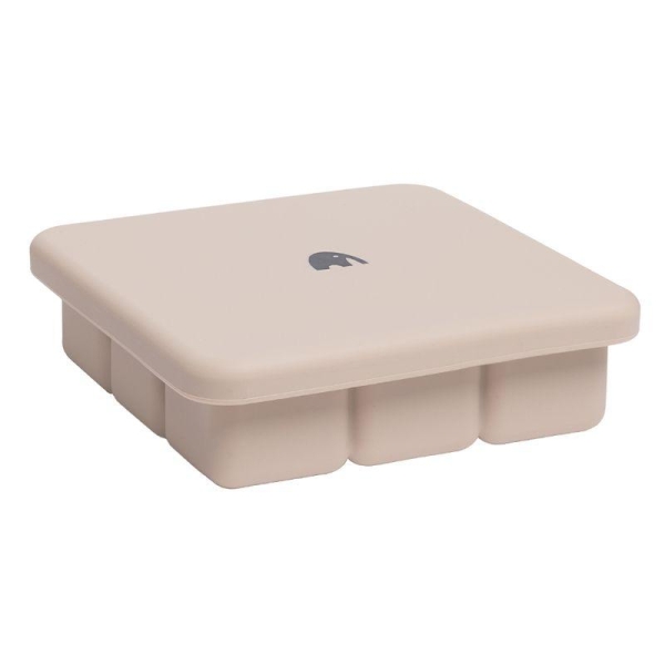 Fryseform Mini - Sand, Isbitform i Silikon med Lokk, Beige