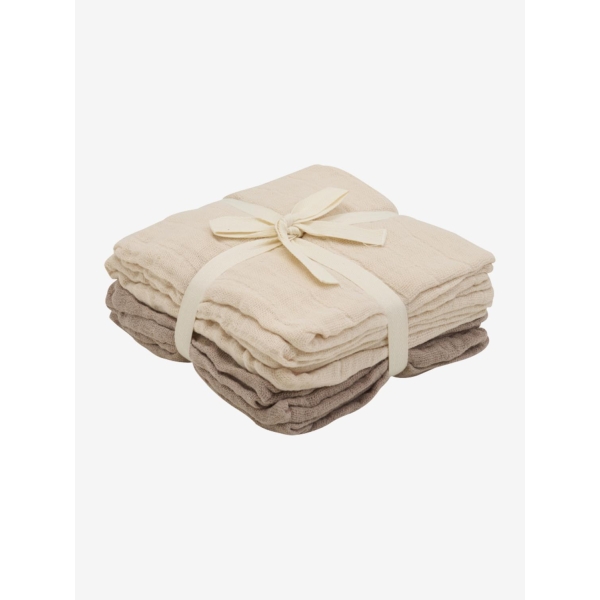 Pippi Muslin Kluter 4 pack, Beige/Brun