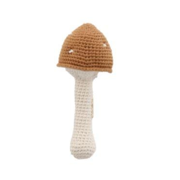 Patti Oslo - Mushroom Rattle with Bell, Caramell