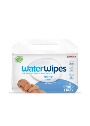 WaterWipes Biologisk Nedbrytbare Våtservietter 3-pakning (180 stk)