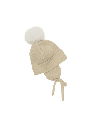 HUTTELIHUT Bonnet Wool Knit Alpaca Pompon