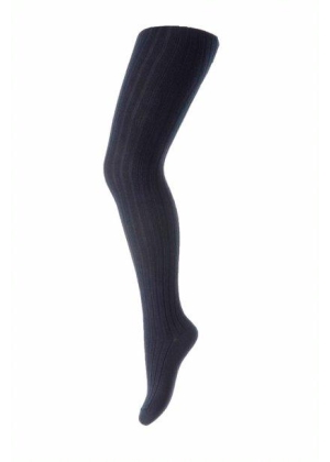 mp Denmark WOOL Ribb Strømpebukse - Navy