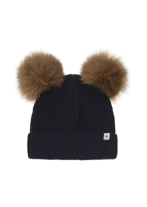 HUTTELIHUT Hat Knit w. Alpaca Pompoms