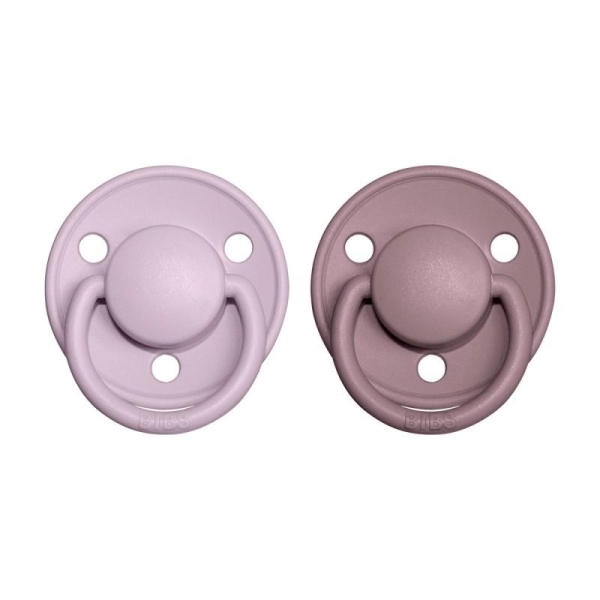 Bibs De Lux Silicone 2 Pack, Blossom/Dusky Lilac