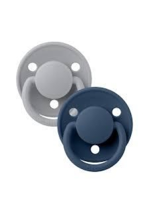Bibs De Lux 2 pk - Natural Rubber Round, Cloud/ Steel Blue