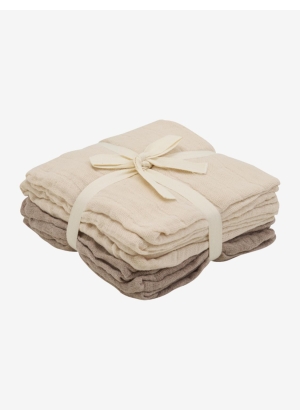 Pippi Muslin Kluter 4 pack, Beige/Brun