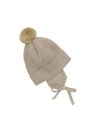HUTTELIHUT Bonnet Wool Knit Alpaca Pompon