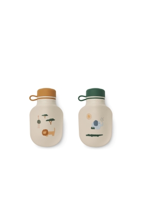 Liewood Lizzie Smoothie Bottle 2-Pack, Safari sandy mix