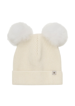 HUTTELIHUT Hat Knit w. Alpaca Pompoms