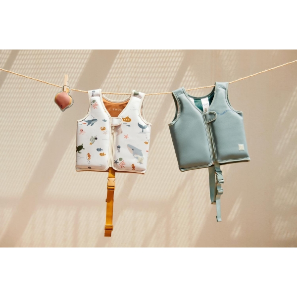 LIEWOOD DOVE SWIM VEST, Waves / Peppermint, 11-15 kg