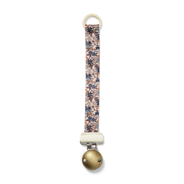Elodie - Pacifier Clip Wood, Blue Garden