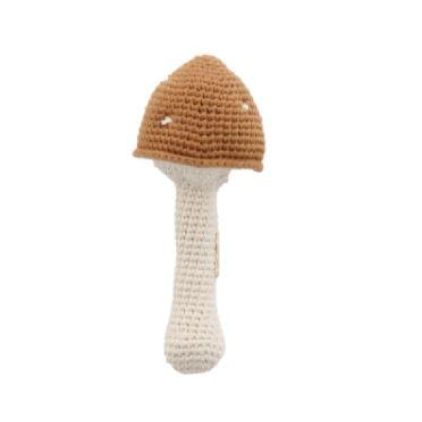 Patti Oslo - Mushroom Rattle with Bell, Caramell