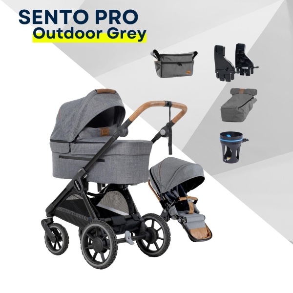 Emmaljunga Sento Pro Ergo, Outdoor Grey - Kampanje!