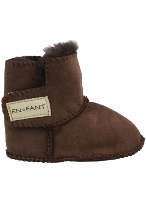En Fant Tøfler, Sheepskin Bootee, Brun
